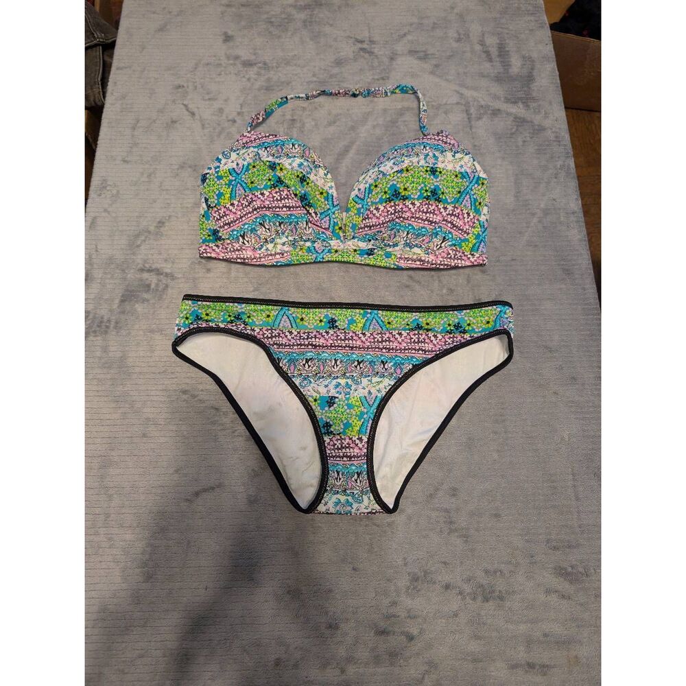 Victoria’s Secret Swim The Angel Convertible Push Up Bikini 34D M Paisley